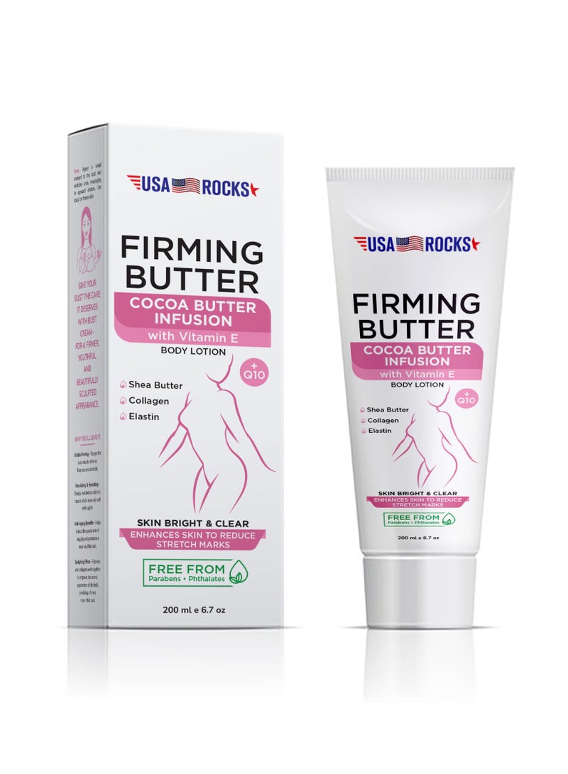USA ROCKS Firming Butter with Cocoa Butter and Vitamin E for Skin hydration and Firming Care - Image 1